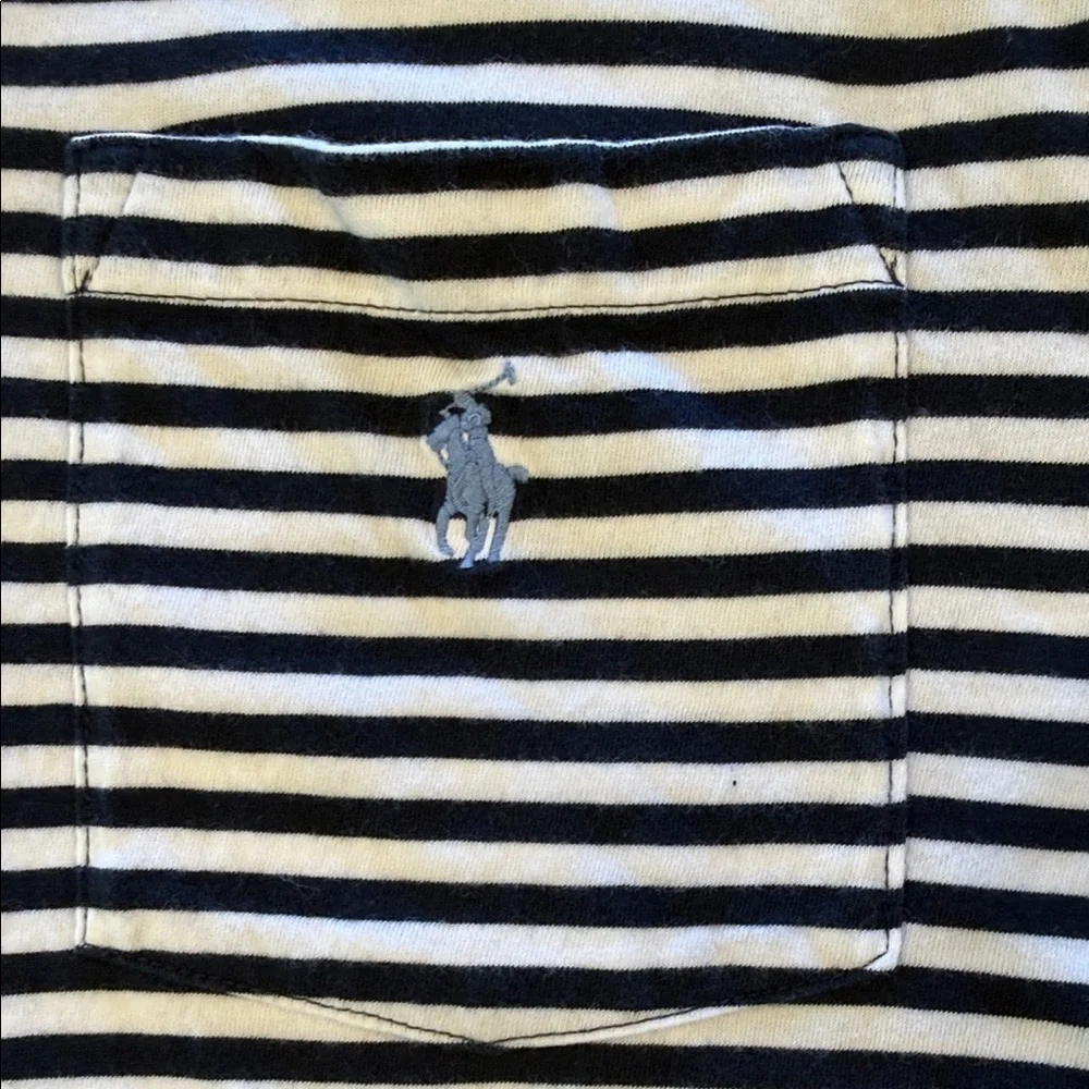 Polo by Ralph Lauren Men's Navy and White Striped Polo Shirt